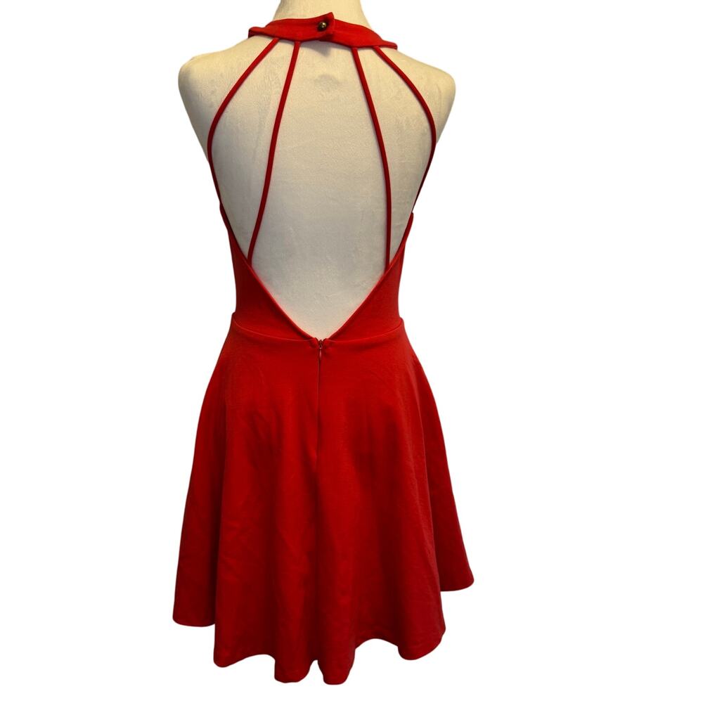 LULUS Stretchy dress fit and flare Delightful Surprise Salmon skater dress LARGE - Picture 2 of 12